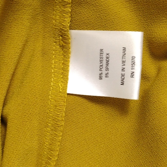 Nina Leonard vintage mustard yellow half sleeve blouse with tassles - Picture 9 of 9